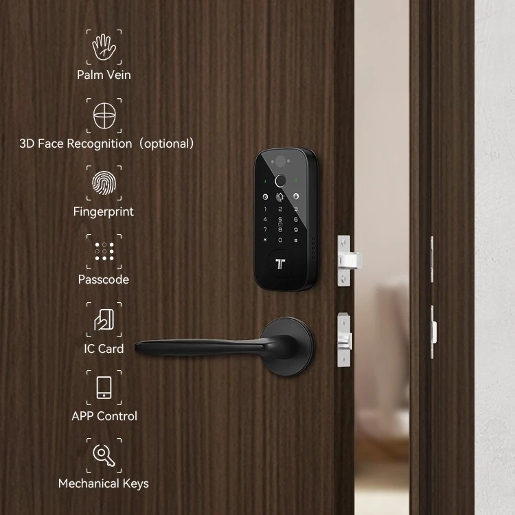 Aluminum Wooden Smart Entry Doors factory